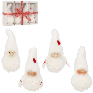 Zawieszki choinkowe materiałowe skrzaty 10 cm 4 szt. TIA0430