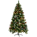 Choinka sztuczna 180 cm 340 LED ośnieżona z szyszkami UMI9056