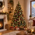 Choinka sztuczna 180 cm 340 LED ośnieżona z szyszkami UMI9056
