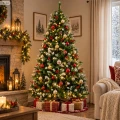 Choinka sztuczna 180 cm 340 LED ośnieżona z szyszkami UMI9056