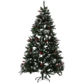Choinka sztuczna 180 cm 340 LED ośnieżona z szyszkami UMI9056