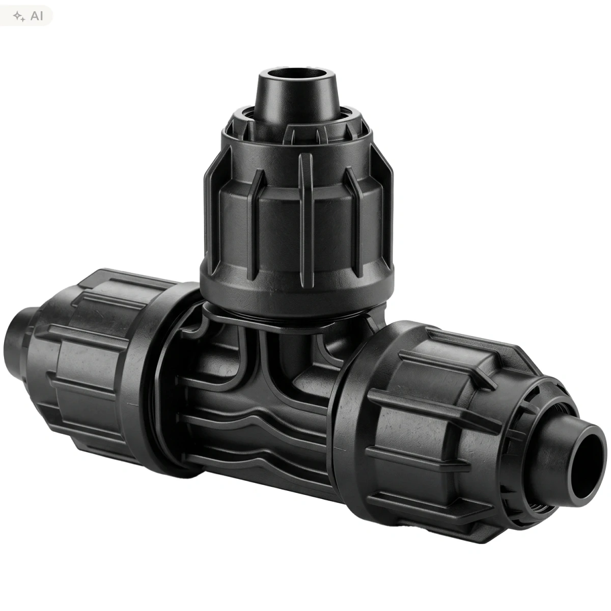 Trójnik 90° PP 16 mm szybkozłącze 4 bar czarny BEVO 7038768