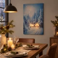 Podświetlany obraz 38x58 cm 5 LED i 42 włókna - Śnieżny krajobraz 258213