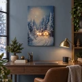 Podświetlany obraz 38x58 cm 5 LED i 42 włókna - Śnieżny krajobraz 258213