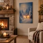 Podświetlany obraz 38x58 cm 5 LED i 42 włókna - Śnieżny krajobraz 258213