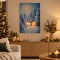 Podświetlany obraz 38x58 cm 5 LED i 42 włókna - Śnieżny krajobraz 258213