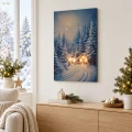 Podświetlany obraz 38x58 cm 5 LED i 42 włókna - Śnieżny krajobraz 258213