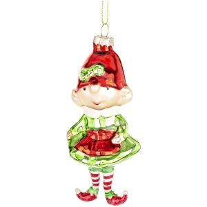 Szklana zawieszka choinkowa elf 12,5 cm ART-POL A185994