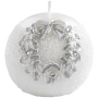 Świeca świąteczna kula glamour biała 8 cm ART-POL A178578