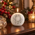 Świeca świąteczna kula glamour biała 8 cm ART-POL A178578