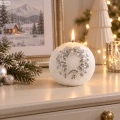 Świeca świąteczna kula glamour biała 8 cm ART-POL A178578