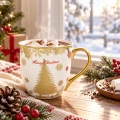 Kubek świąteczny porcelanowy 560 ml biało-złoty ART-POL A171948
