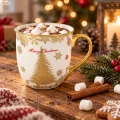 Kubek świąteczny porcelanowy 560 ml biało-złoty ART-POL A171948