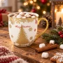 Kubek świąteczny porcelanowy 560 ml biało-złoty ART-POL A171948