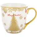 Kubek świąteczny porcelanowy 560 ml biało-złoty ART-POL A171948