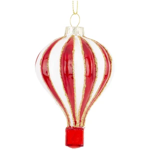 Bombka choinkowa balon biały czerwony 9 cm ART-POL A179979