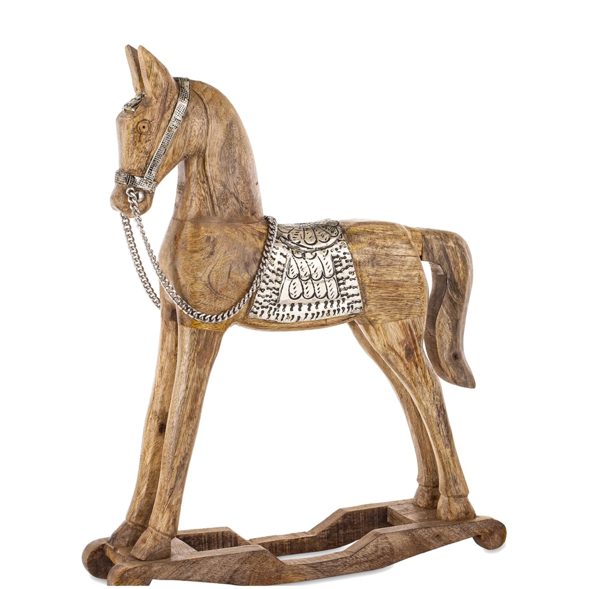 Drewniana figurka świąteczna koń na biegunach 47 cm ART-POL A180242