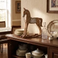 Drewniana figurka świąteczna koń na biegunach 47 cm ART-POL A180242