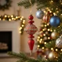 Bombki szklane barokowe bordowe z koralikami 8x24 cm 2 szt. KAEMINGK 070020-1KP