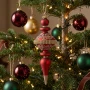 Bombki szklane barokowe bordowe z koralikami 8x24 cm 2 szt. KAEMINGK 070020-1KP