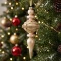 Bombki szklane barokowe perłowe z koralikami 8x24 cm 2 szt. KAEMINGK 070020-2KPL