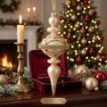 Bombki szklane barokowe perłowe z koralikami 8x24 cm 2 szt. KAEMINGK 070020-2KPL
