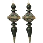 Bombki choinkowe zielone barokowe zdobione 8x24 cm 2 szt. KAEMINGK 070020-3KPL