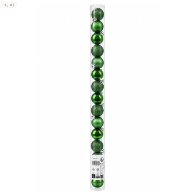 Bombki choinkowe zielone 3 cm połysk mat brokat 14 szt. KAEMINGK 023121