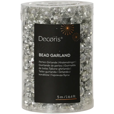 Srebrna błyszcząca girlanda disco 10 mm x 5 m KAEMINGK 000200-1