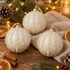Bombki szklane białe z koralikami 8 cm 3 szt. KAEMINGK 071659-2KPL