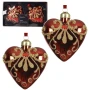 Bombki serca szklane czerwone 8 cm 2 szt. KAEMINGK 071169-2