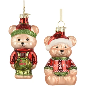 Zawieszka choinkowa misie szklany 10,5 cm 2 szt KAEMINGK 123853KPL
