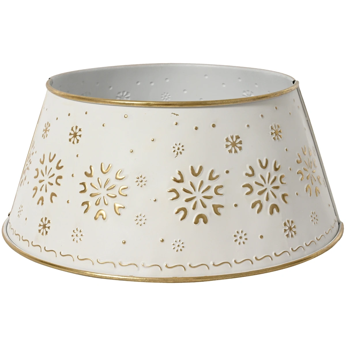 Osłona pod choinkę metalowa 70x27 cm biała złota KAEMINGK 685424