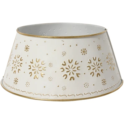 Osłona pod choinkę metalowa 70x27 cm biała złota KAEMINGK 685424
