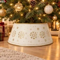 Osłona pod choinkę metalowa 70x27 cm biała złota KAEMINGK 685424
