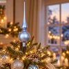 Szklany szpic choinkowy 31 cm błękitny KAEMINGK 170264-1