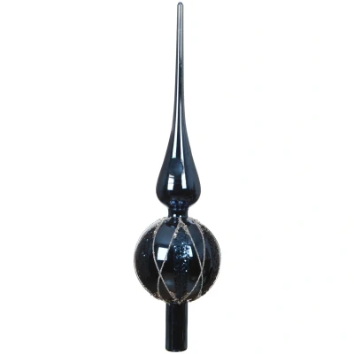Szpic na choinkę szklany 31 cm granatowy KAEMINGK 170264-3