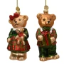 Misie świąteczne szklane zawieszki 13,3 cm kpl. 2 szt. KAEMINGK 124154KPL