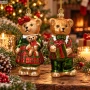 Misie świąteczne szklane zawieszki 13,3 cm kpl. 2 szt. KAEMINGK 124154KPL