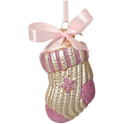 Zawieszka choinkowa skarpetka różowa 7,8 cm KAEMINGK 123824-2