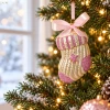 Zawieszka choinkowa skarpetka różowa 7,8 cm KAEMINGK 123824-2