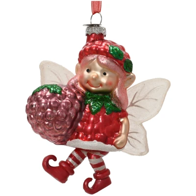 Zawieszka choinkowa elf z truskawką 11,5 cm KAEMINGK 123950-1