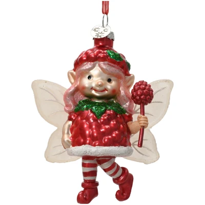 Elf z malinowym lizakiem bombka 11,5 cm KAEMINGK 123950-2