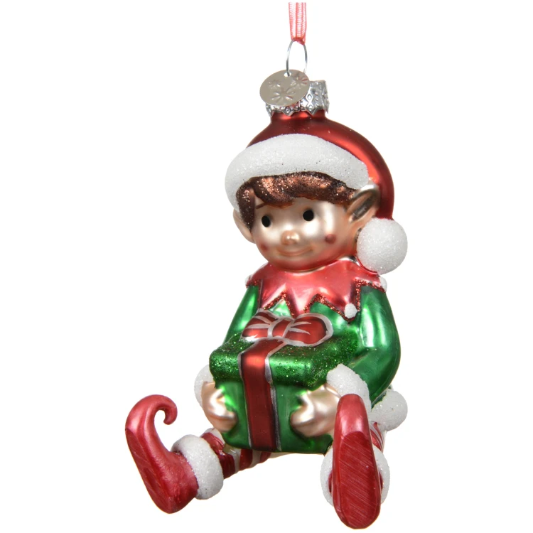 Bombka choinkowa elf z prezentem 10,3 cm KAEMINGK 123951-1