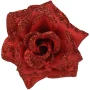 Róże na klipsie 8 cm czerwone brokatowe 4 szt. KAEMINGK 701439