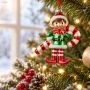 Elf świąteczny z laską cukrową zawieszka szklana 13,1cm KAEMINGK 124122