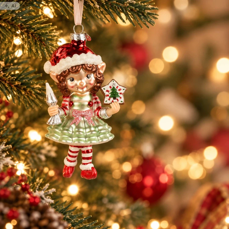 Elf cukiernik zawieszka szklana 13,3 cm KAEMINGK 123949-3
