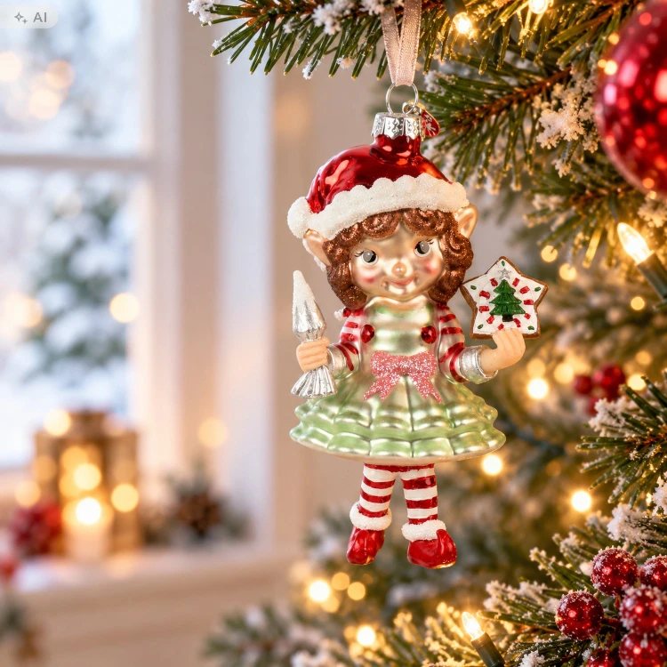 Elf cukiernik zawieszka szklana 13,3 cm KAEMINGK 123949-3