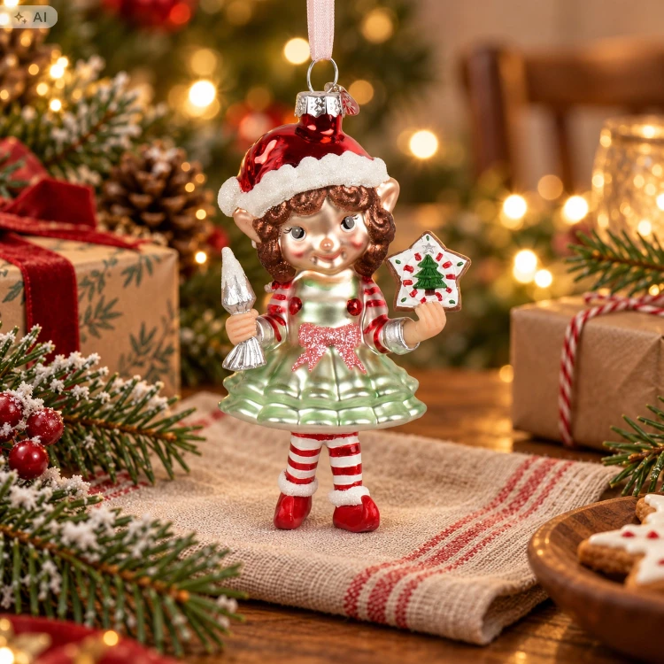 Elf cukiernik zawieszka szklana 13,3 cm KAEMINGK 123949-3