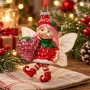 Zawieszka choinkowa elf z truskawką 11,5 cm KAEMINGK 123950-1
